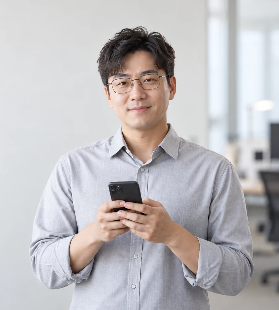 부산 서면 개인돈 대출 상담을 휴대전화로 안내받는 고객