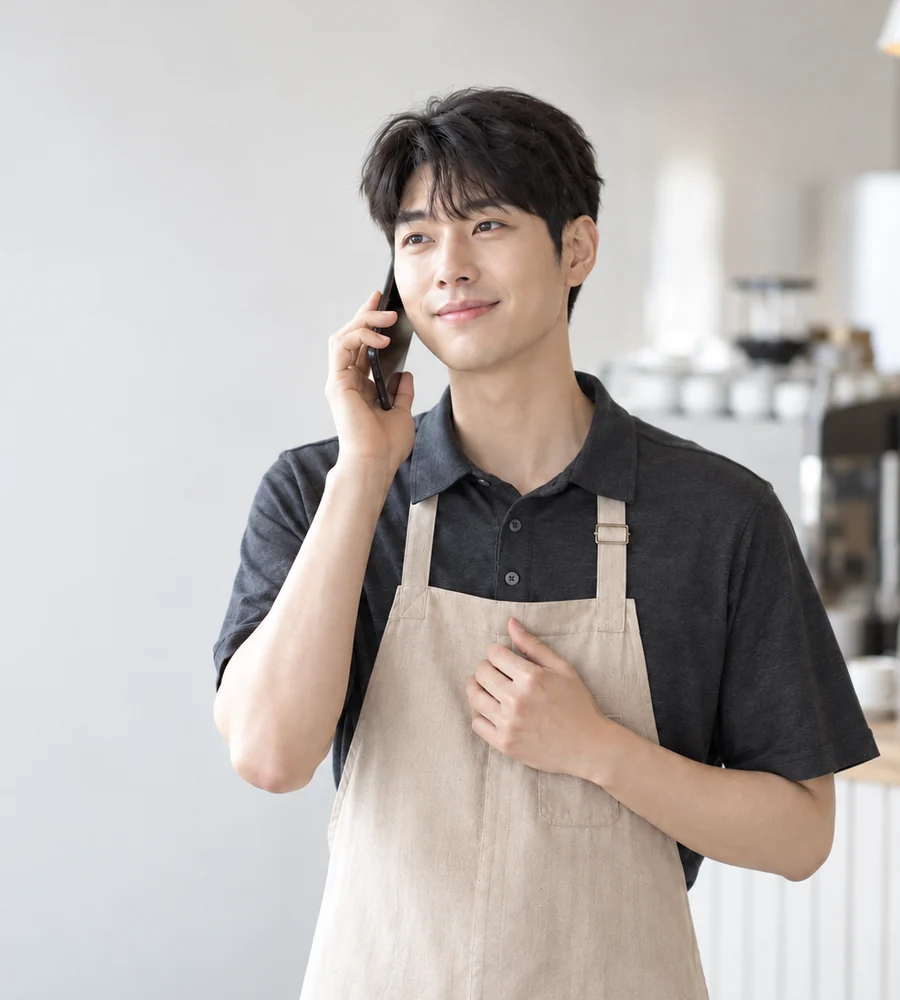 부산 서면 개인돈 대출 상담을 휴대전화로 안내받는 고객